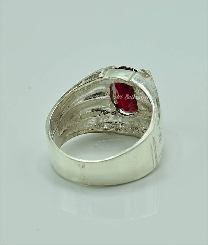 AAE 6857 Chandi Ring 925, Stone: Ruby
