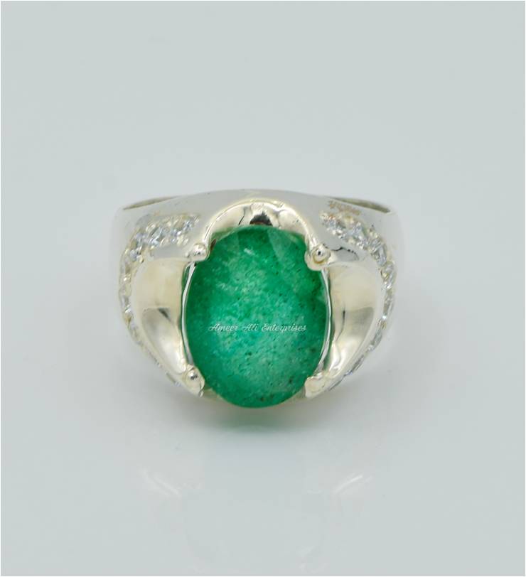 AAE 6247 Chandi Ring 925, Stone: Emerald