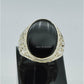 AAE 6639 Chandi Ring 925, Stone: Black Aqeeq