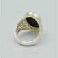 AAE 6639 Chandi Ring 925, Stone: Black Aqeeq