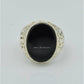 AAE 6639 Chandi Ring 925, Stone: Black Aqeeq