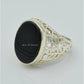 AAE 6639 Chandi Ring 925, Stone: Black Aqeeq