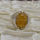 AAE 1855 Chandi Ring 925, Stone: Yellow Sapphire (Pukhraj) - AmeerAliEnterprises