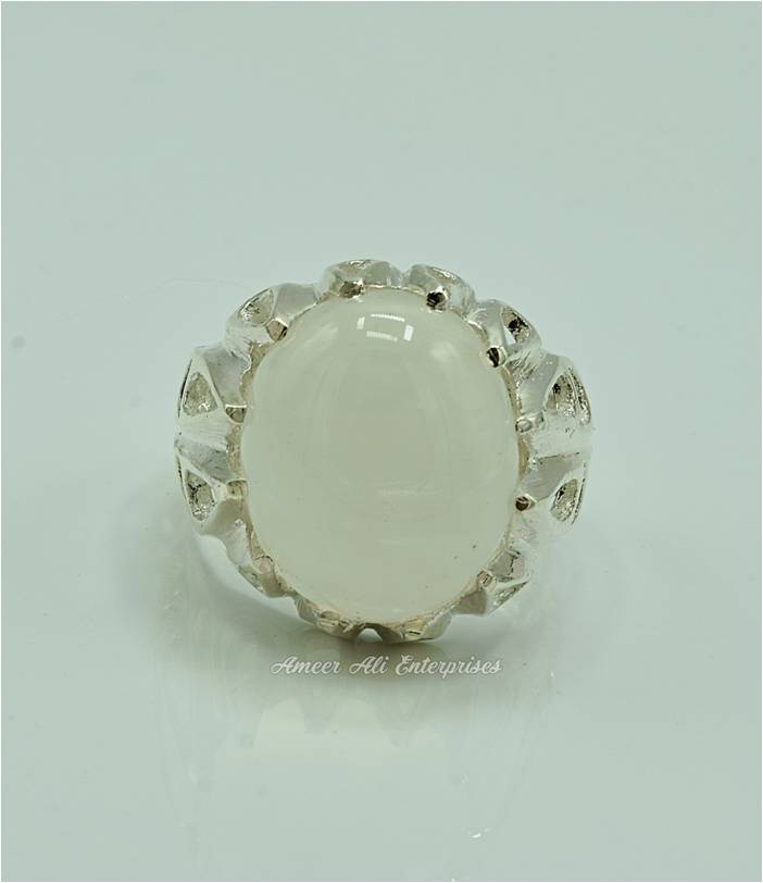 AAE 6911 Chandi Ring 925, Stone: Dur e Najaf