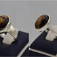 Silver Couple Rings: Pair 15, Stone: Tiger`s Eye - AmeerAliEnterprises