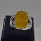 AAE 6528 Chandi Ring 925, Stone: Yellow Aqeeq - AmeerAliEnterprises