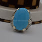 AAE 7566 Chandi Ring 925, Stone: Feroza (Turquoise) - AmeerAliEnterprises