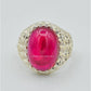 AAE 6292 Chandi Ring 925, Stone: Irani Poota Yaqoot