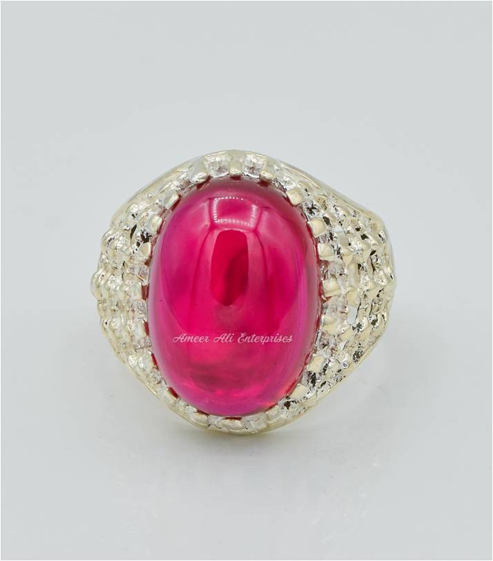 AAE 6292 Chandi Ring 925, Stone: Irani Poota Yaqoot