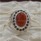AAE 6678 Chandi Ring 925, Stone: Red Aqeeq