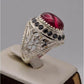 AAE 2495 Chandi Ring 925, Stone: Irani Poota Yaqoot (Anari Yaqoot) - AmeerAliEnterprises