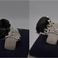 Silver Couple Rings: Pair 91,  Stone: Black Aqeeq (Agate) - AmeerAliEnterprises