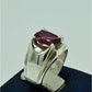 AAE 6857 Chandi Ring 925, Stone: Ruby
