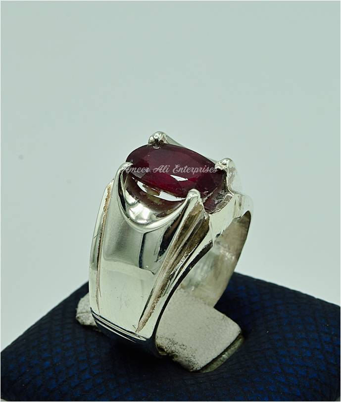 AAE 6857 Chandi Ring 925, Stone: Ruby