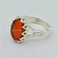AAE 2318 Chandi Ring 925, Stone: Red Aqeeq