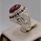 AAE 2495 Chandi Ring 925, Stone: Irani Poota Yaqoot (Anari Yaqoot) - AmeerAliEnterprises