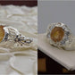 Silver Couple Rings: Pair 2,  Stone: Pukhraj (Yellow Sapphire) - AmeerAliEnterprises
