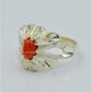 AAE 6272 Chandi Ring 925, Stone: Marjan (Coral)