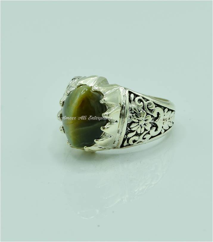 AAE 6550 Chandi Ring 925, Stone: Cat's Eye