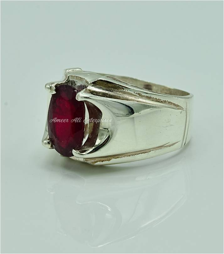 AAE 6857 Chandi Ring 925, Stone: Ruby