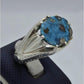 AAE 5857 Chandi Ring 925, Stone: Shajri Feroza - AmeerAliEnterprises