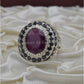 AAE 3919 Chandi Ring 925, Stone: Ruby (Yaqoot)