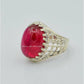 AAE 6292 Chandi Ring 925, Stone: Irani Poota Yaqoot