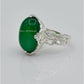 AAE 6595 Chandi Ring 925, Stone: Green Aqeeq