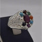 AAE 2253 Chandi Ring 925, Stone: Navratan (Nine Original Stones) - AmeerAliEnterprises