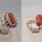 Silver Couple Rings: Pair 94,  Stone: Marjan - AmeerAliEnterprises