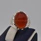 AAE 9104 Chandi Ring 925, Stone: Yamni Aqeeq - AmeerAliEnterprises