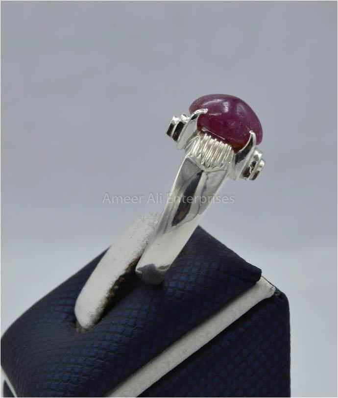AAE 5807 Chandi Ring 925, Stone Ruby - AmeerAliEnterprises