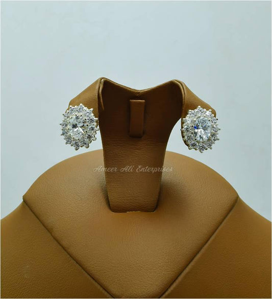 AAE 2477 CHANDI EARRINGS 925, STONE: ZIRCON - AmeerAliEnterprises