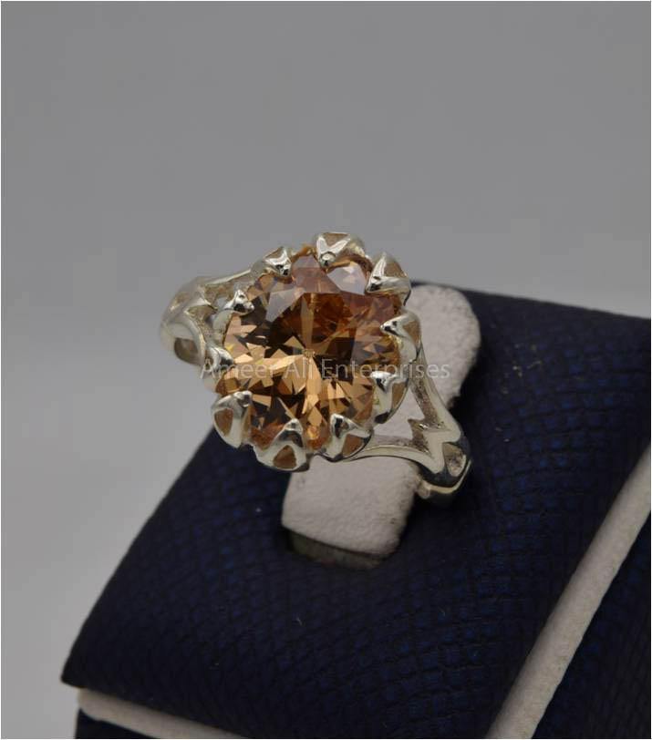 AAE 5631 Chandi Ring 925, Stone: Zircon - AmeerAliEnterprises