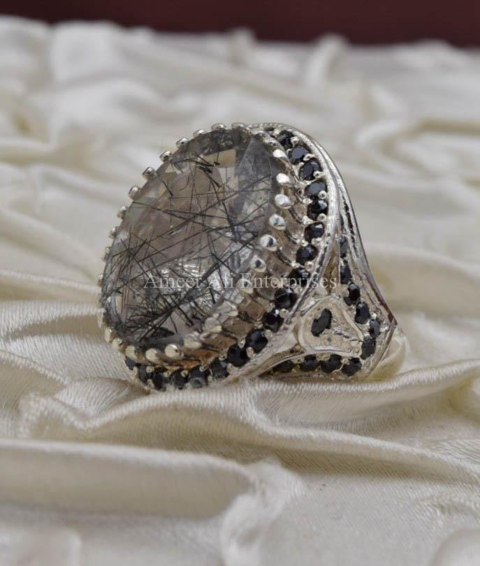 AAE 0554 Chandi Ring 925, Stone: Moh e Najaf - AmeerAliEnterprises