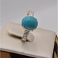 AAE 2504 Chandi Ring 925, Stone: Feroza (Turquoise) - AmeerAliEnterprises