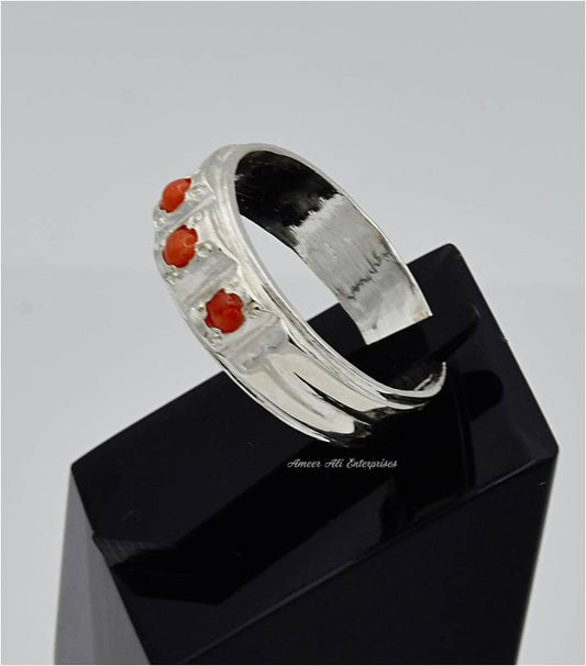 AAE 6577 Chandi Ring 925, Stone: Marjan