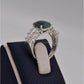 AAE 2467 Chandi Ring 925, Stone: Emerald (Zamurad) - AmeerAliEnterprises