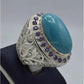 AAE 5851 Chandi Ring 925, Stone: Feroza - AmeerAliEnterprises