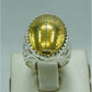 AAE 6714 Chandi Ring 925, Stone: Hadeed (Ayat ul Kursi) - AmeerAliEnterprises