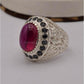 AAE 2495 Chandi Ring 925, Stone: Irani Poota Yaqoot (Anari Yaqoot) - AmeerAliEnterprises