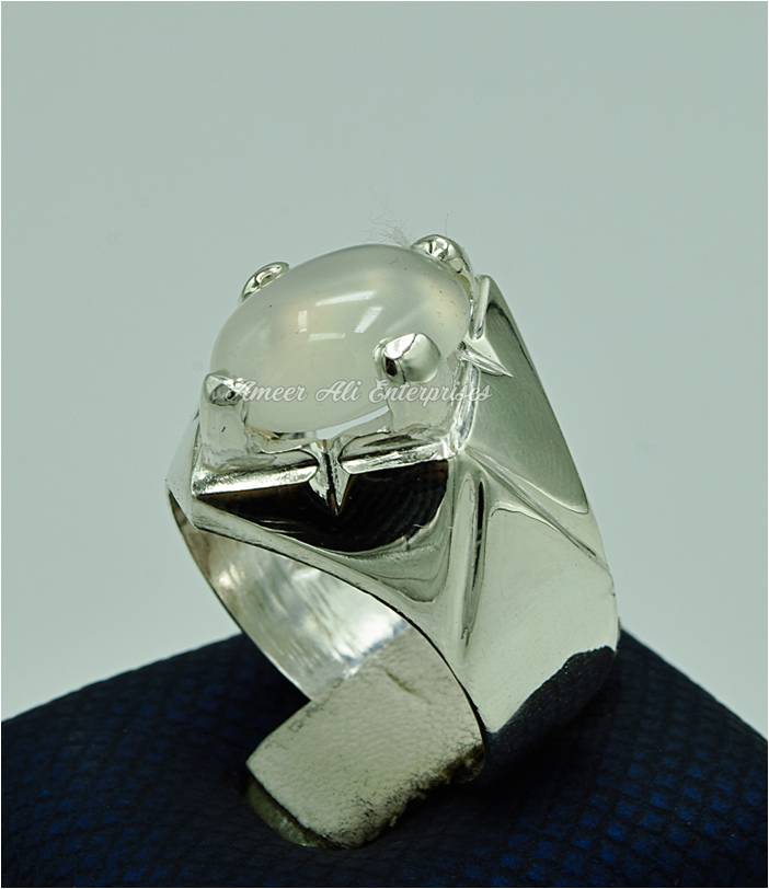 AAE 6868 Chandi Ring 925, Stone: Dur e Najaf