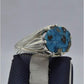 AAE 5857 Chandi Ring 925, Stone: Shajri Feroza - AmeerAliEnterprises
