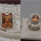 Silver Couple Rings: Pair 36,  Stone: Zircon - AmeerAliEnterprises