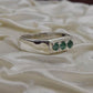 AAE 9811 Chandi Ring 925, Stone Emerald (Zamurd) - AmeerAliEnterprises
