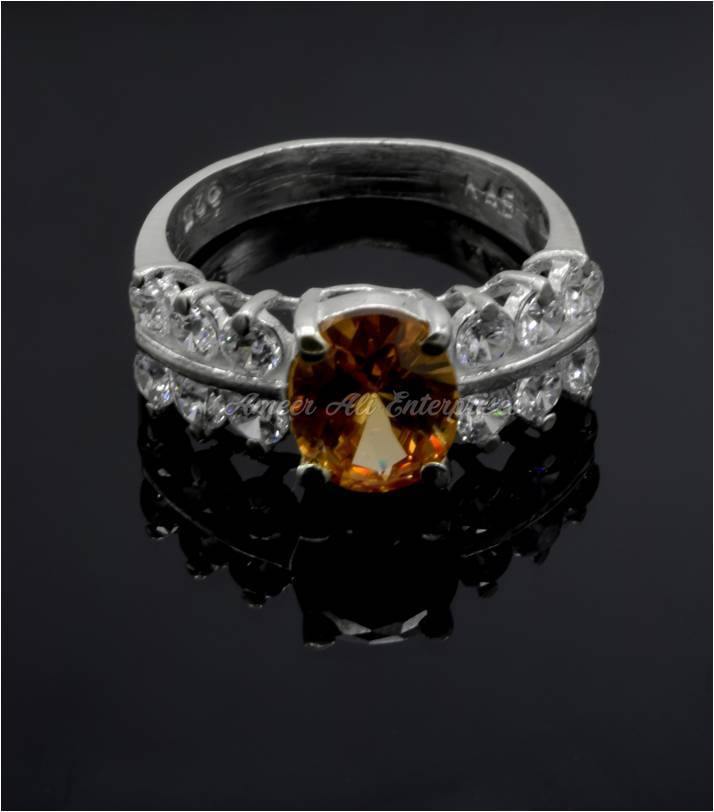 AAE 6117 Chandi Ring 925, Stone: Zircon - AmeerAliEnterprises