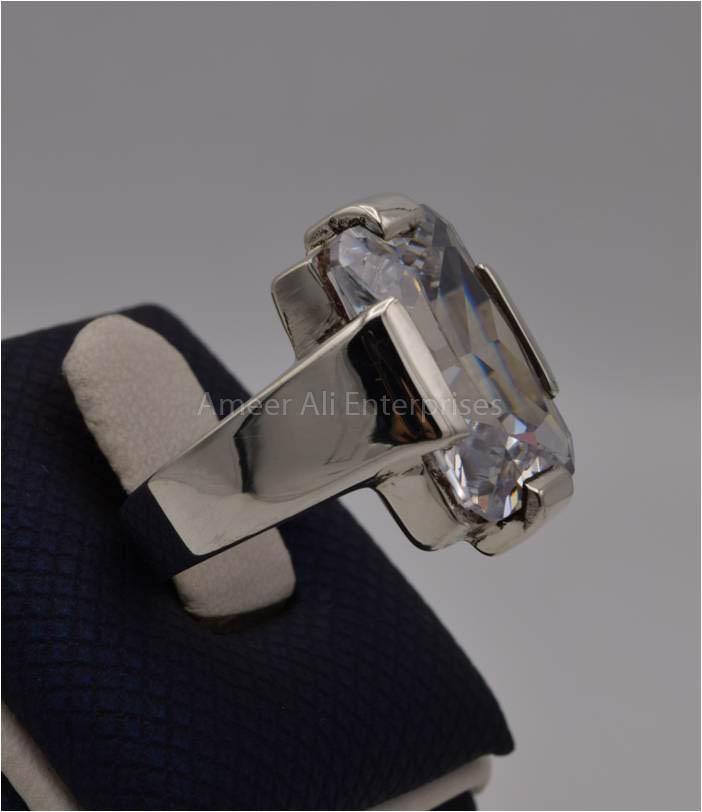 AAE 1805 Chandi Ring 925, Stone: Zircon - AmeerAliEnterprises