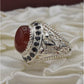 AAE 6678 Chandi Ring 925, Stone: Red Aqeeq