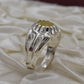 AAE 1567 Chandi Ring 925, Stone: Yellow Sapphire (Pukhraj) - AmeerAliEnterprises