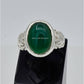 AAE 6596 Chandi Ring 925, Stone: Green Aqeeq